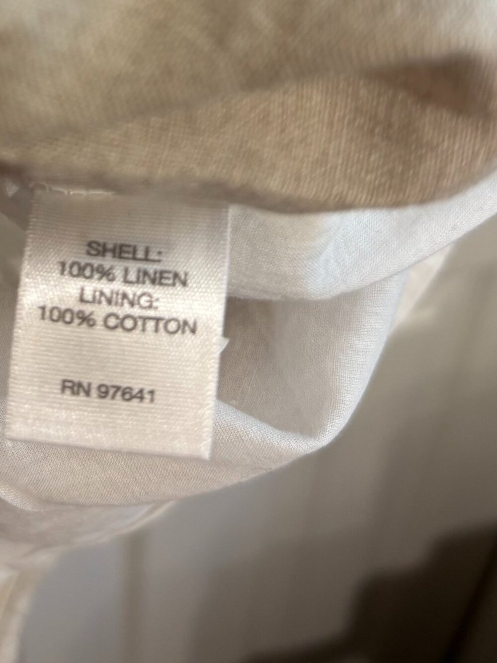 J. Jill Love Linen Shift Dress White Tan Casual Summer Dress Women's XL - Picture 5 of 6